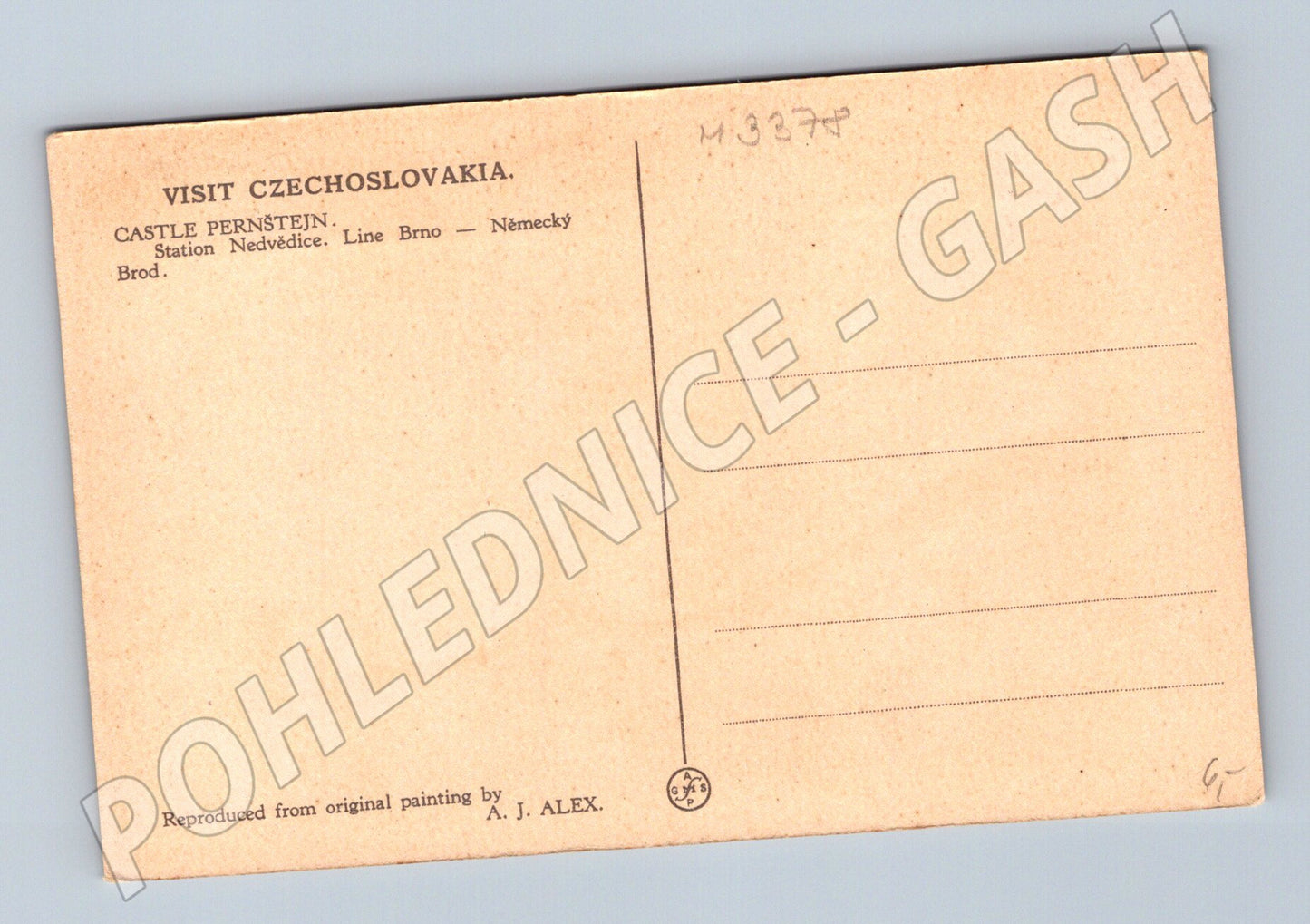 Pohlednice Pernštejn reprodukce malby (M3378)