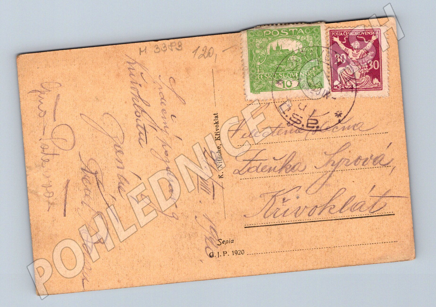 Pohlednice Křivoklát 1920 hrad (M3383)