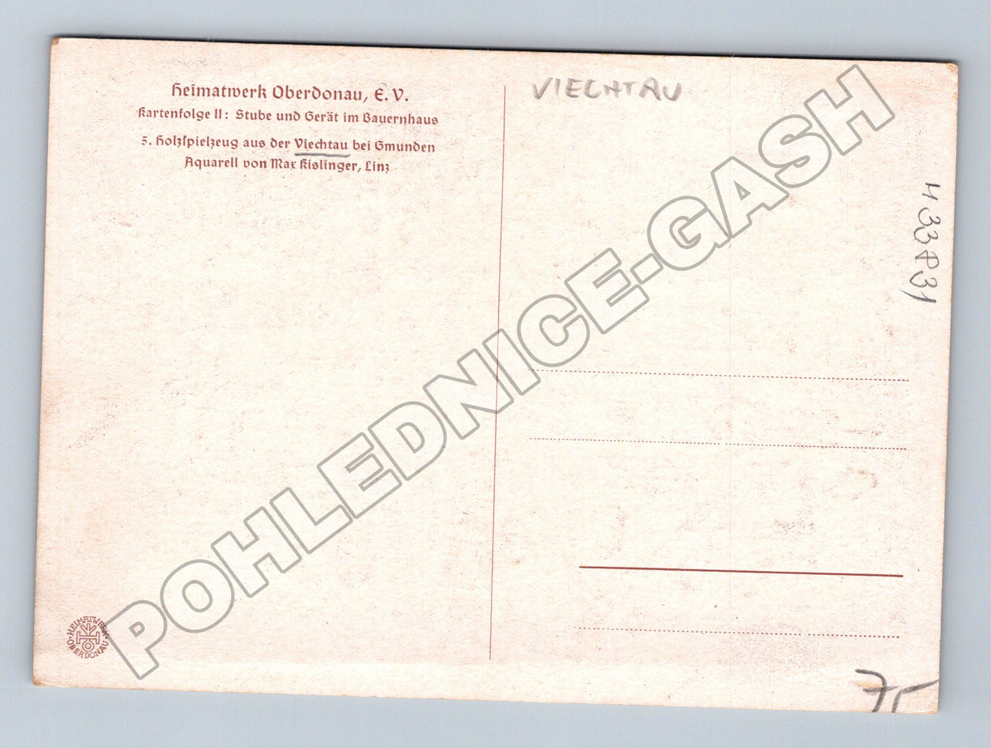 Pohlednice Rakousko dřevěné hračky Viechtau 1940 (M33831)