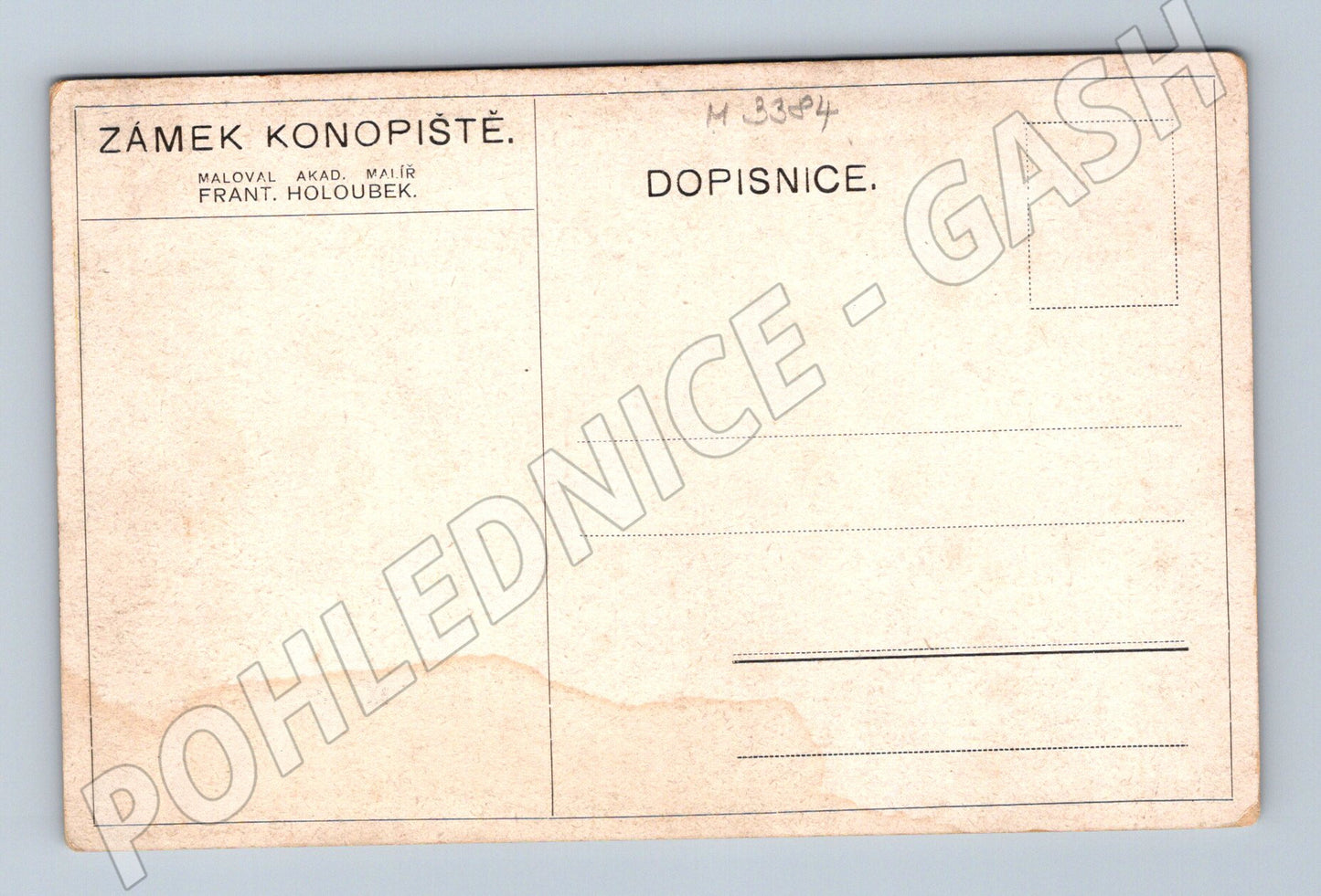 Pohlednice Konopiště malba F Holoubek (M3384)