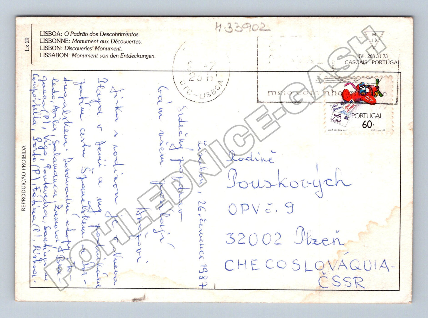 Pohlednice Portugalsko Lisabon Památník objevitelů 1987 (M33902)