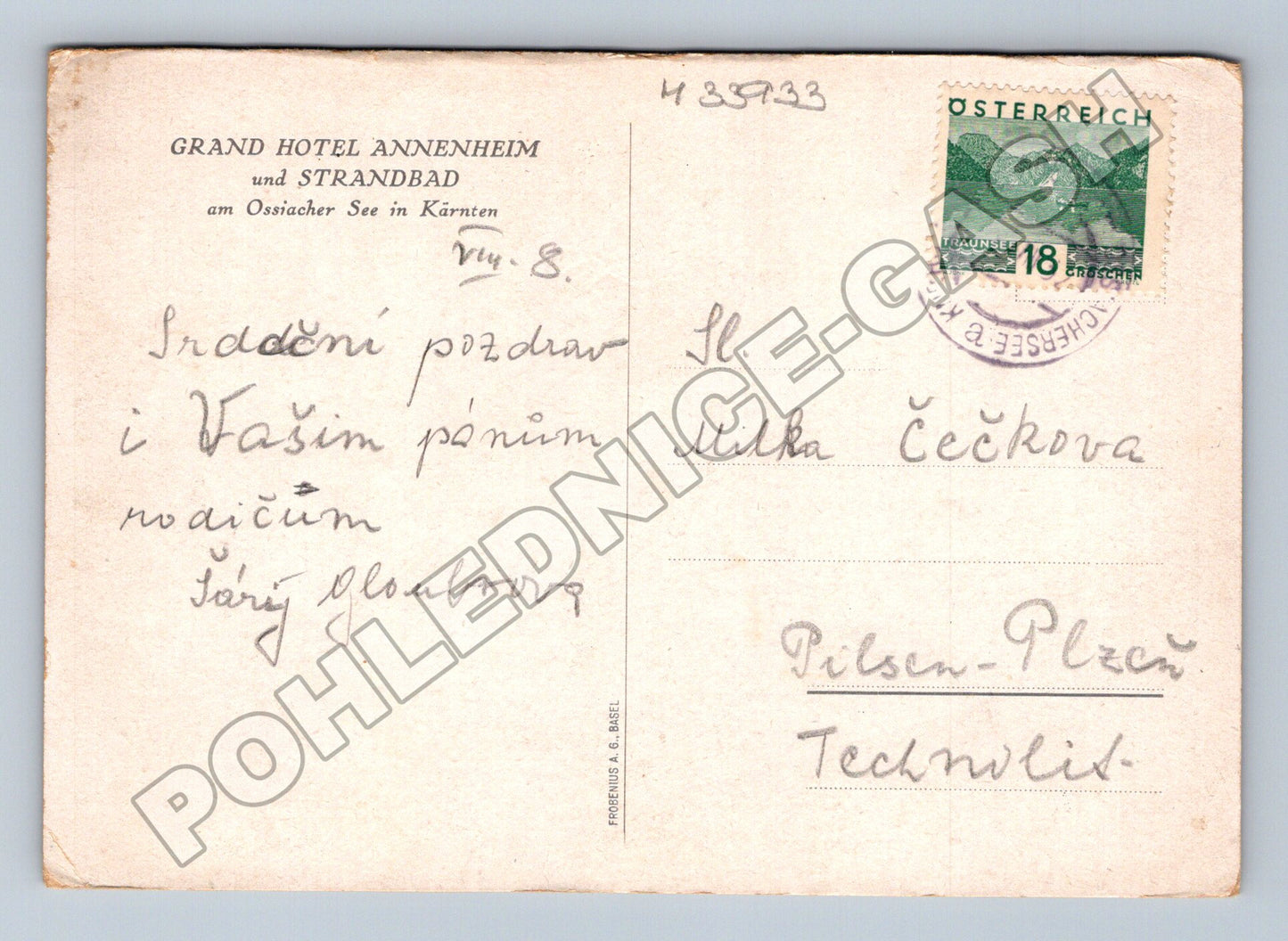 Pohlednice Rakousko Grand Hotel Annenheim Ossiacher See 1930s (M33933)