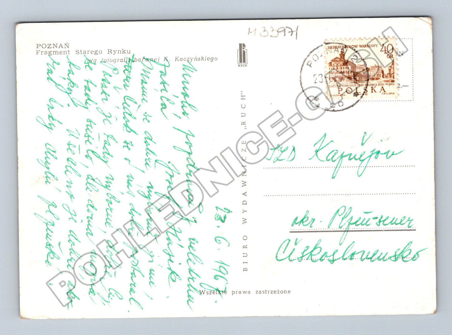 Pohlednice Polsko Poznań Stary Rynek 1968 (M33971)