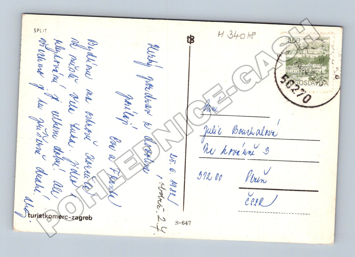 Pohlednice Jugoslávie Split multizáběr 1982 (M34018)