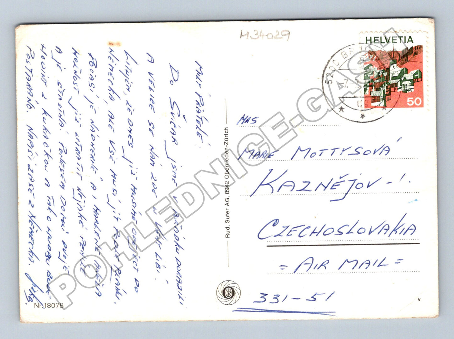 Pohlednice Švýcarsko různé motivy 1977 (M34029)