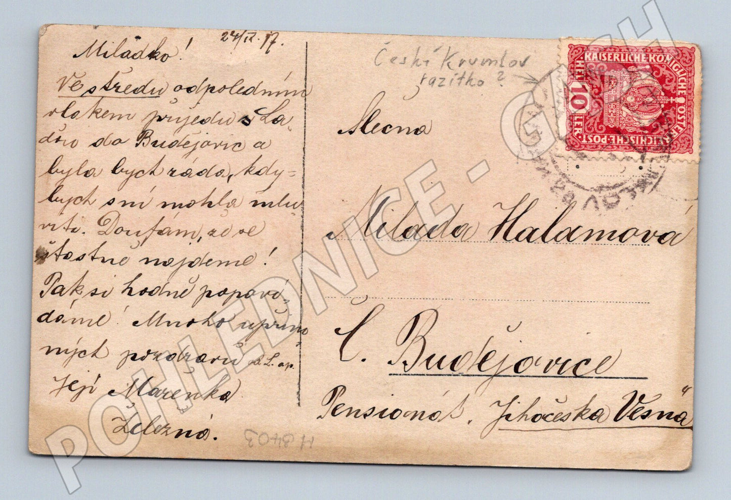 Pohlednice zámecké schodiště a park (M3403)