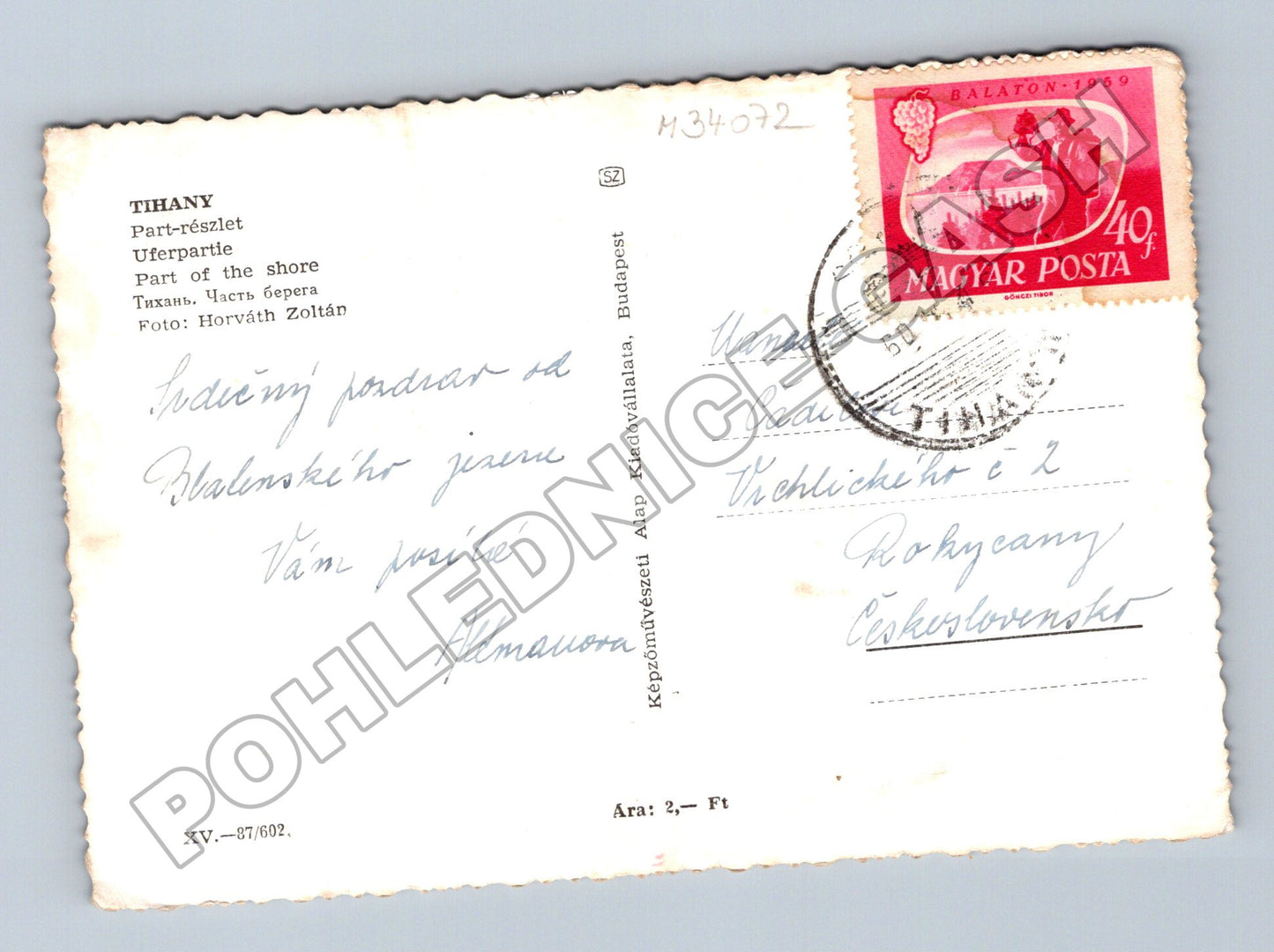 Pohlednice Maďarsko Tihany koupání v Balatonu 1959 (M34072)