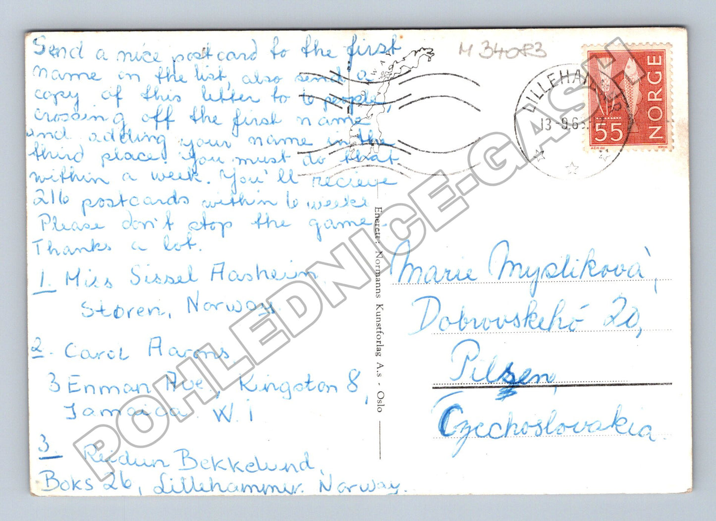 Pohlednice Norsko Hamar Domkirkeruinerne 1955 (M34083)