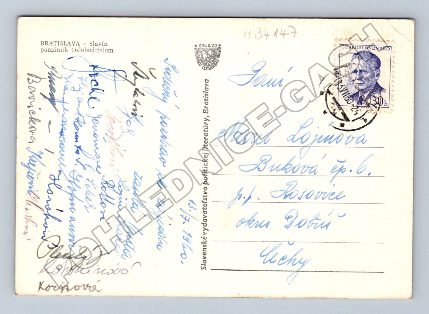 Pohlednice Slovensko Bratislava Slavín 1960 (M34147)