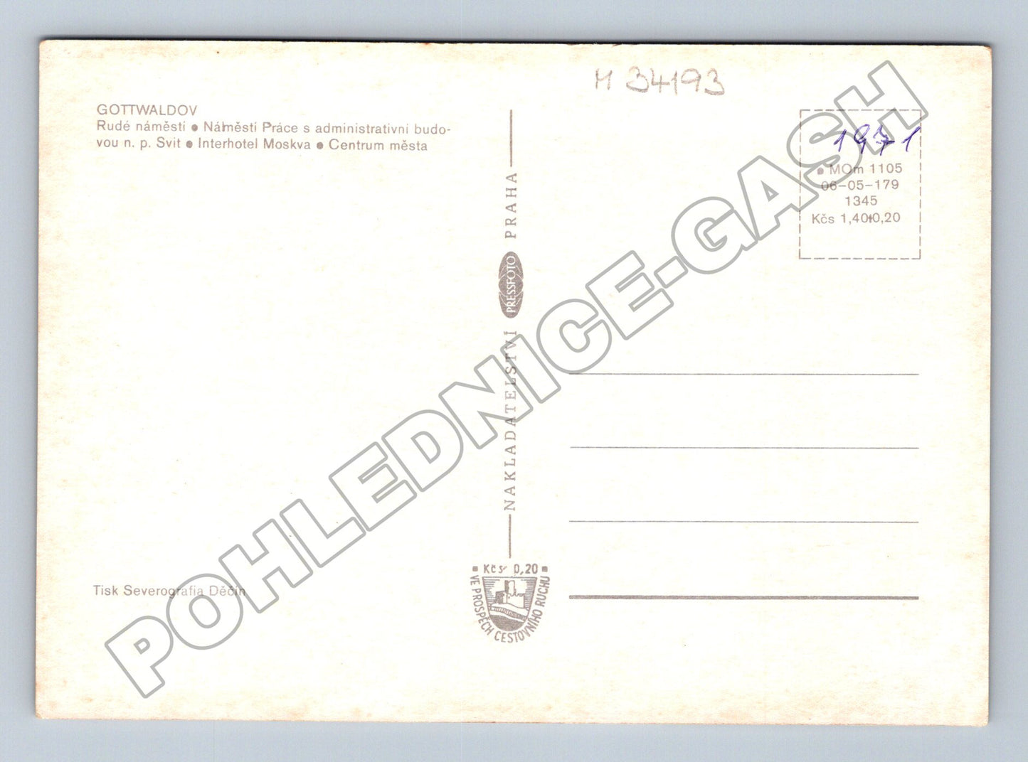 Pohlednice Gottwaldov (Zlín) různé pohledy 1971 (M34193)