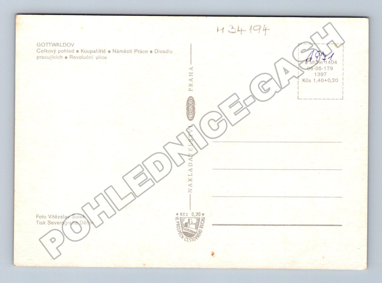 Pohlednice Gottwaldov záběry města 1971 (M34194)