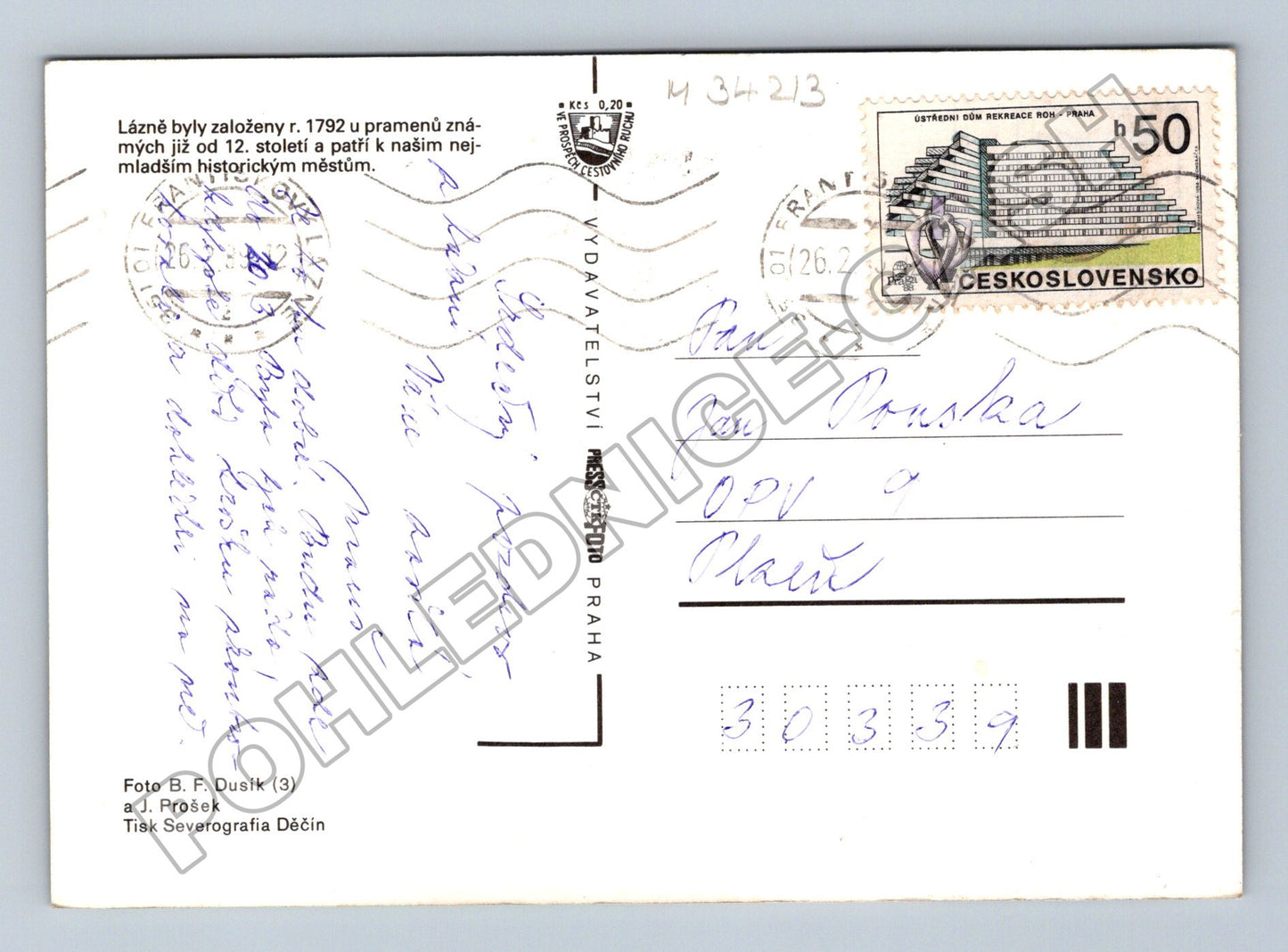 Pohlednice Frantiskovy Lazne ruzne zabery 1982 (M34213)