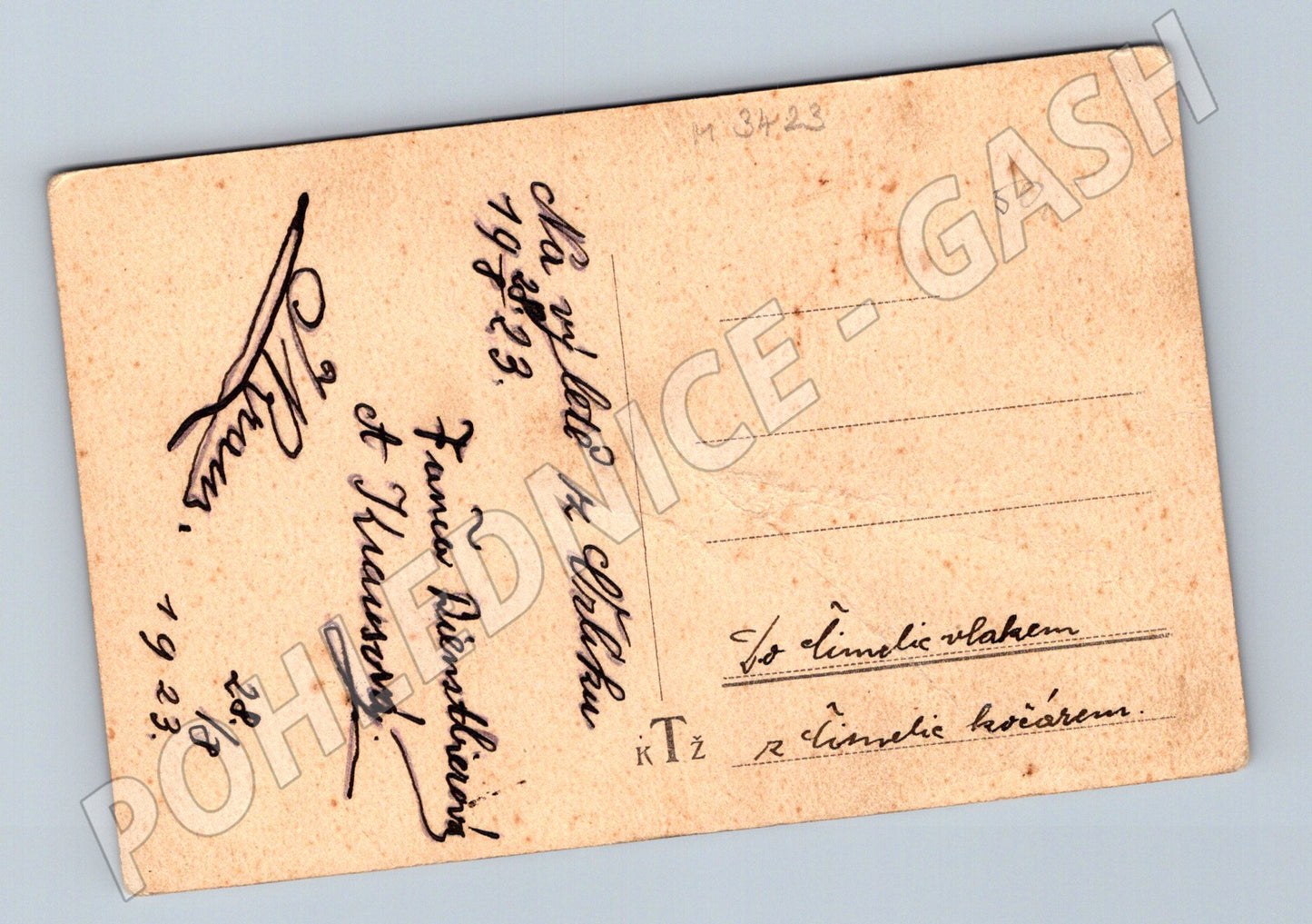 Pohlednice Orlík zámek 1923 (M3423)