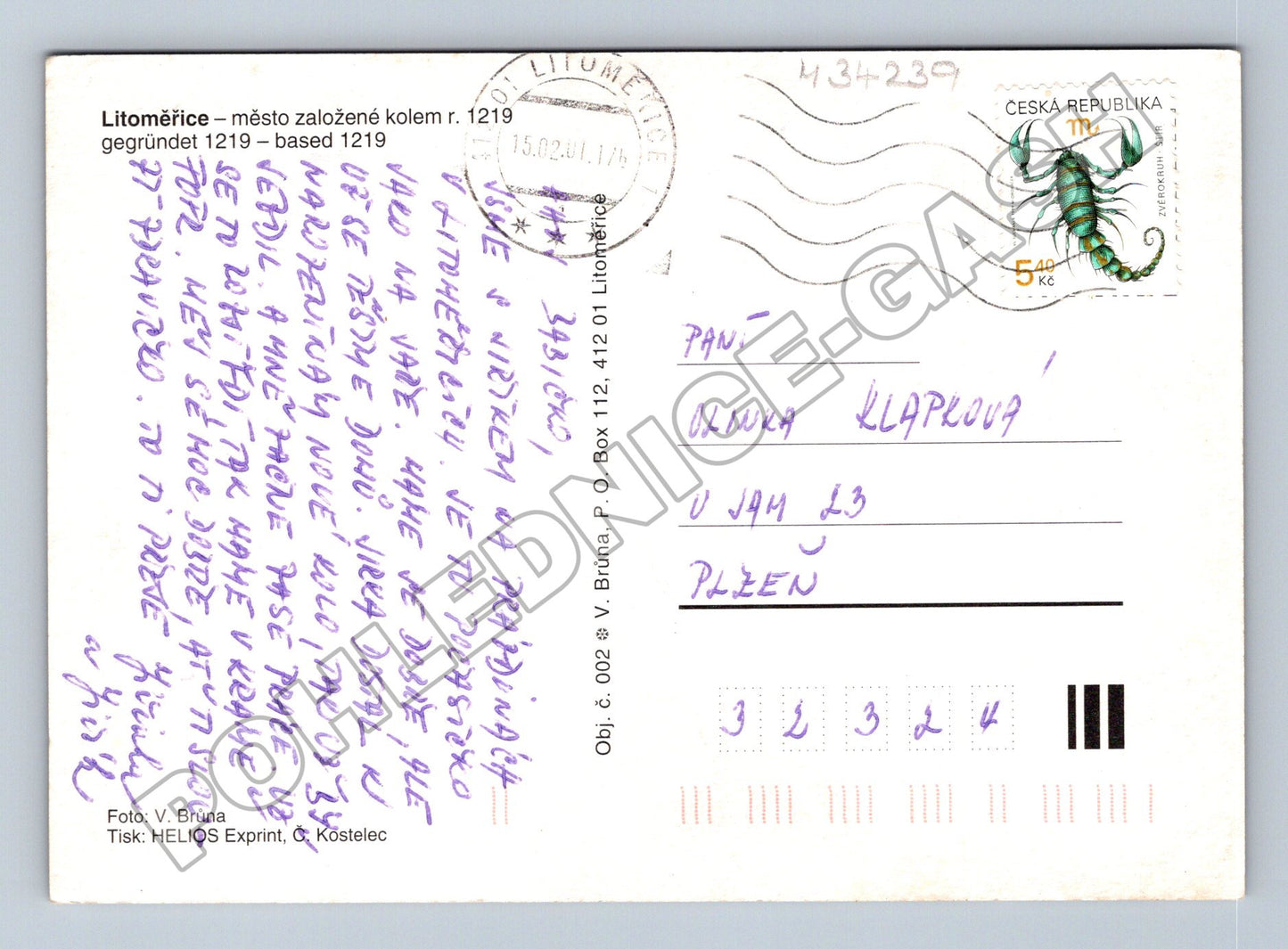 Pohlednice Litoměřice náměstí v noci 2001 (M34239)