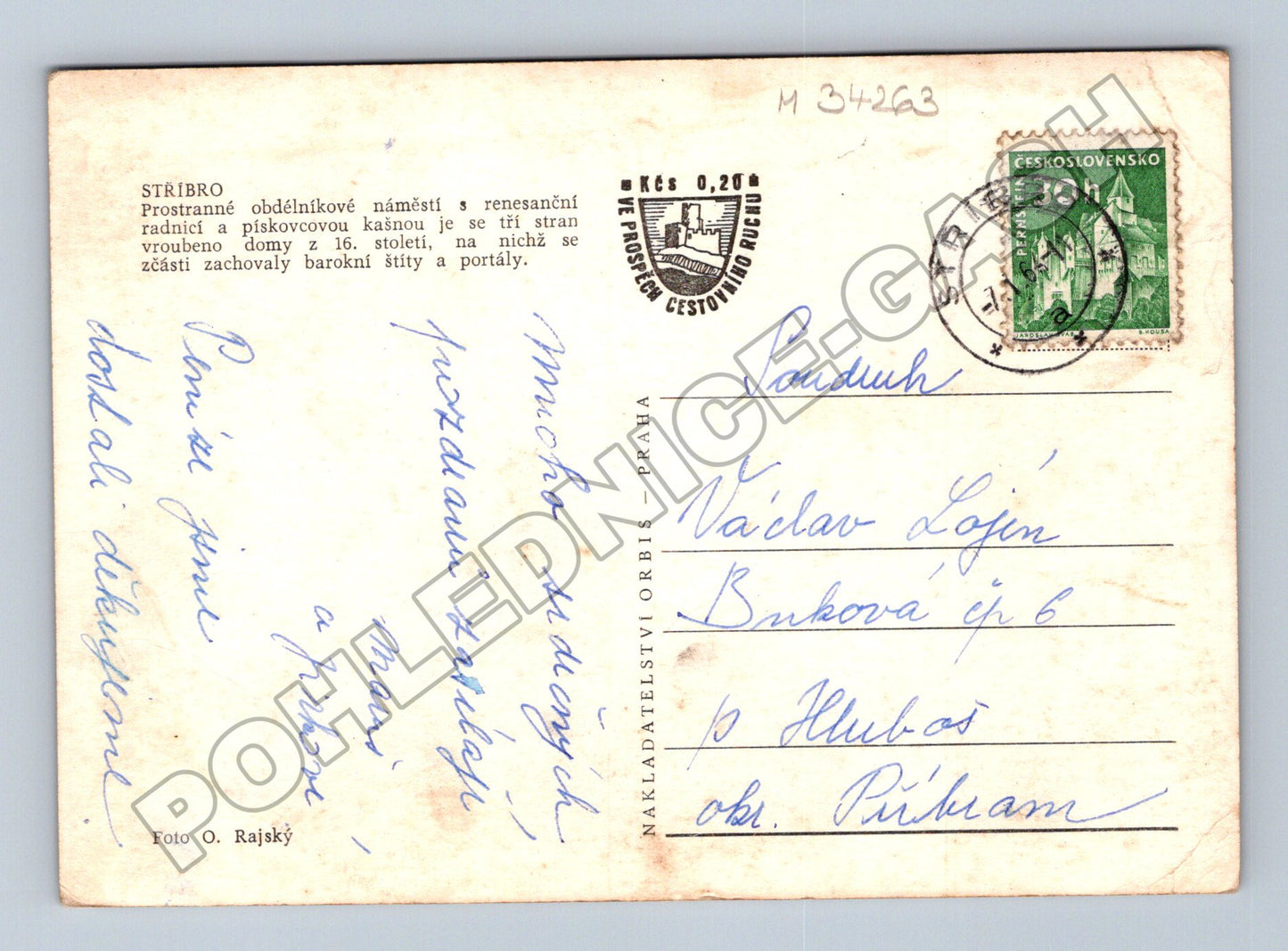 Pohlednice Stříbro náměstí s kašnou (M34263)