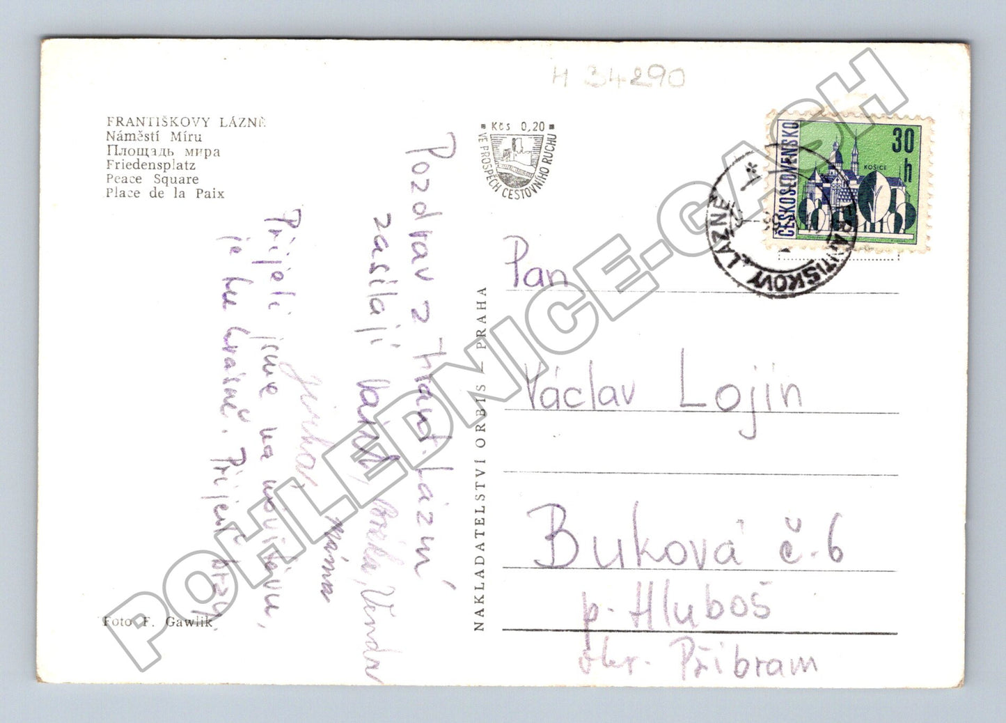 Pohlednice Františkovy Lázně Náměstí Míru 1941 (M34290)