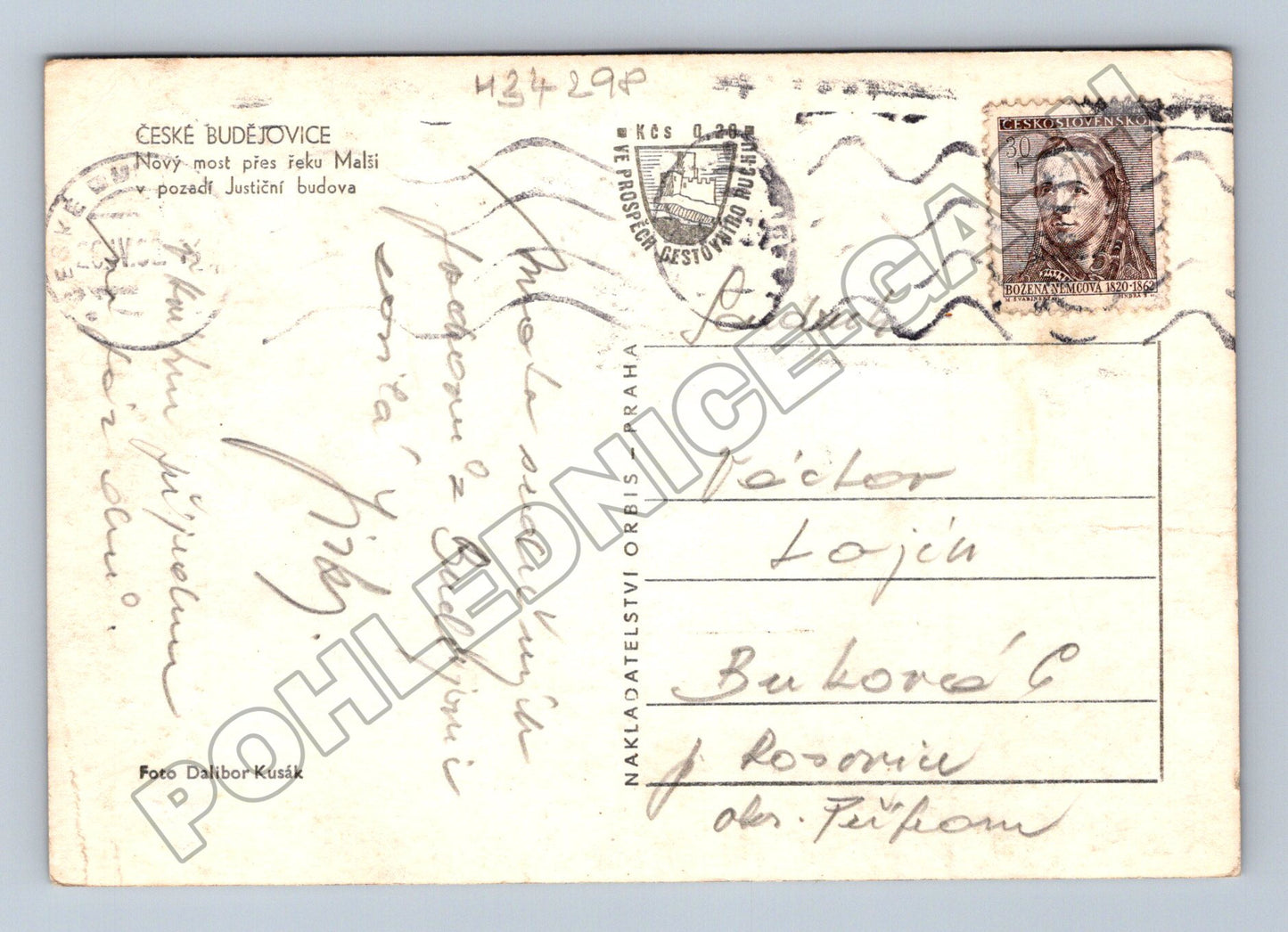 Pohlednice České Budějovice Nový most přes Malši 1940 (M34298)