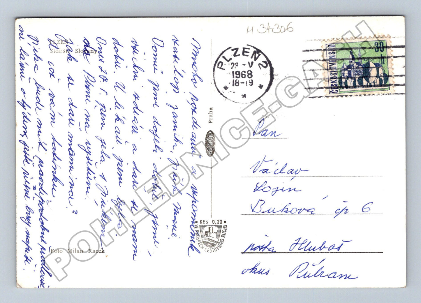 Pohlednice Praha sídliště moderní socha 1968 (M34306)