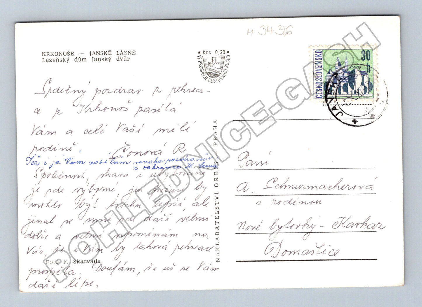 Pohlednice Janské Lázně Lázeňský dům Janský dvůr (M34316)