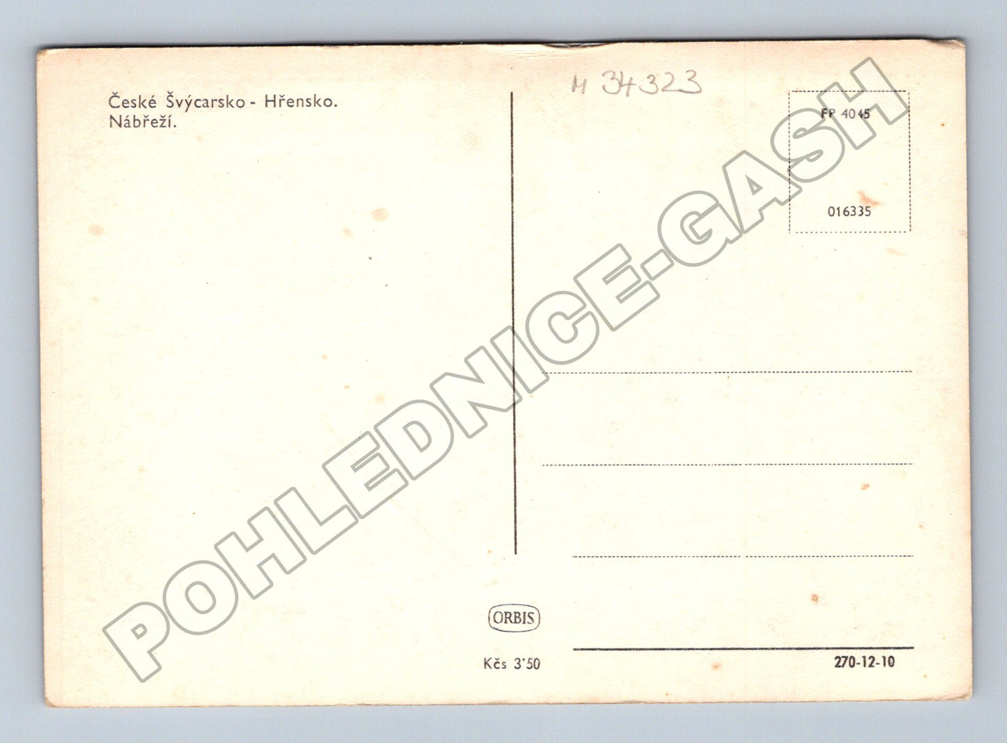 Pohlednice Hřensko České Švýcarsko nábřeží s lodí (M34323)