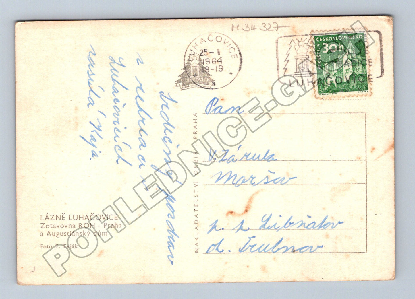 Pohlednice Luhačovice Zotavovna ROH a Augustiánský dům 1964 (M34327)