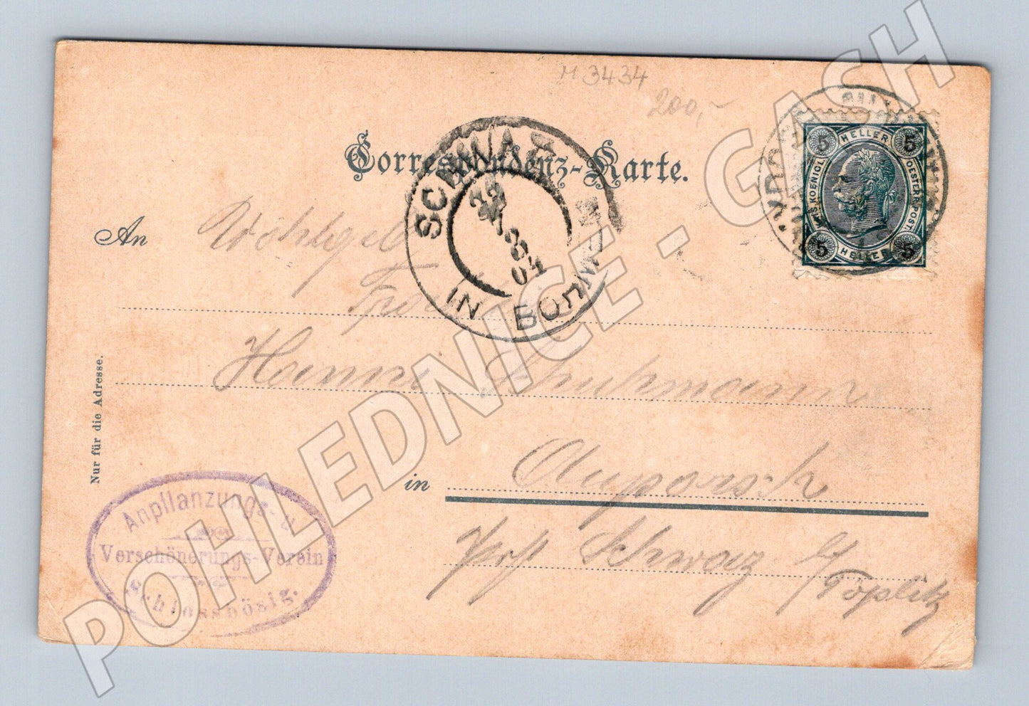 Pohlednice Bečig Burgruine kolorovaný tisk (M3434)