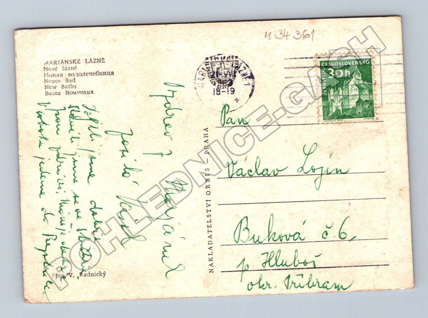 Pohlednice Mariánské Lázně Nová vodoléčebna 1939 (M34361)