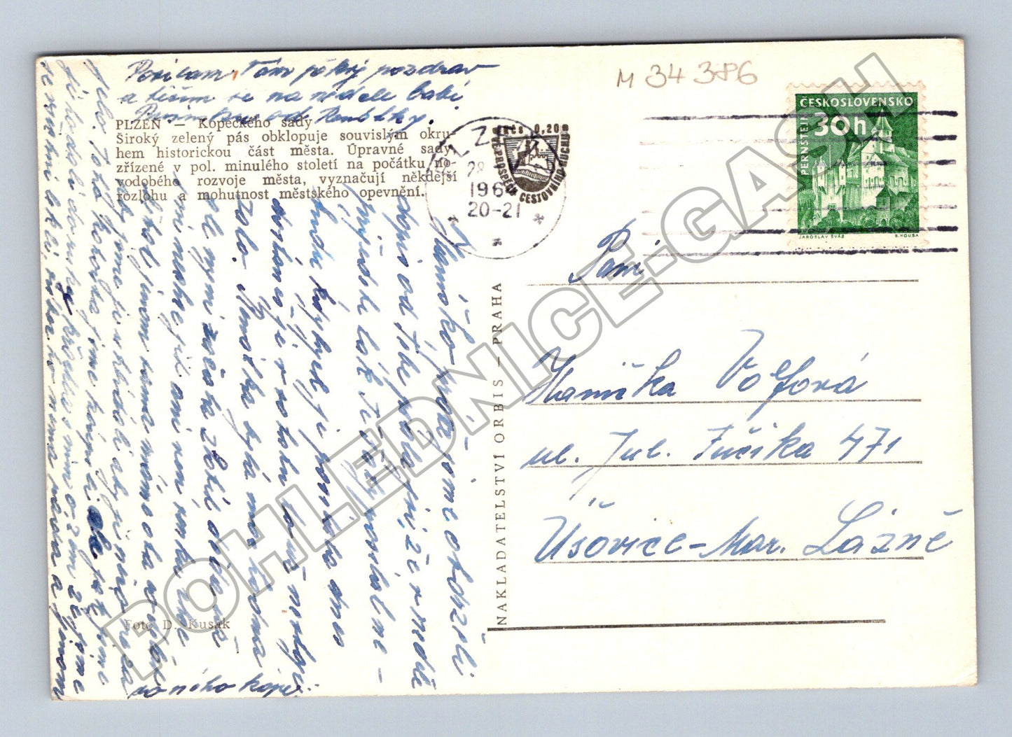 Pohlednice Plzeň ulice náměstí 1968 (M34386)