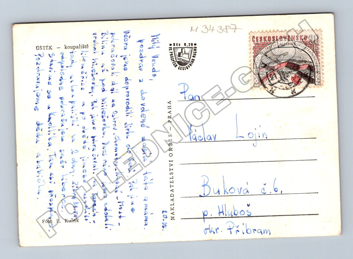 Pohlednice Úštěk koupaliště 1941 (M34387)