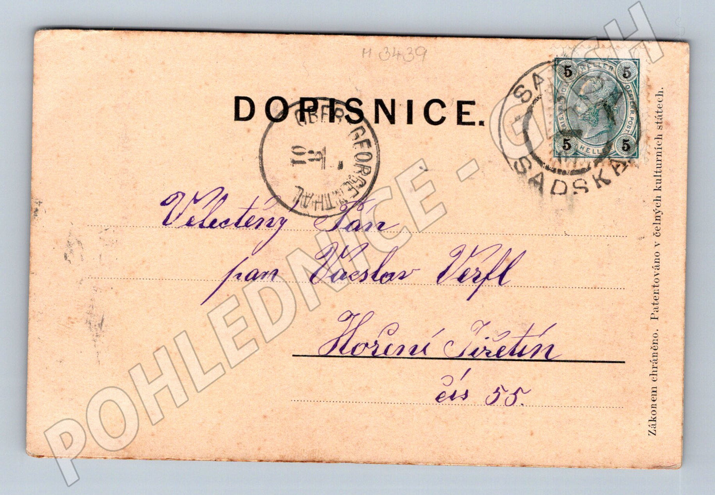 Pohlednice Zvíkov plastický motiv (M3439)