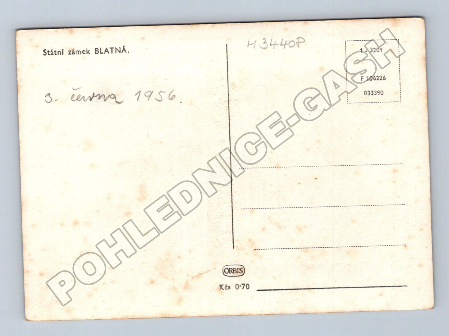 Pohlednice Blatná Státní zámek 1956 (M34408)