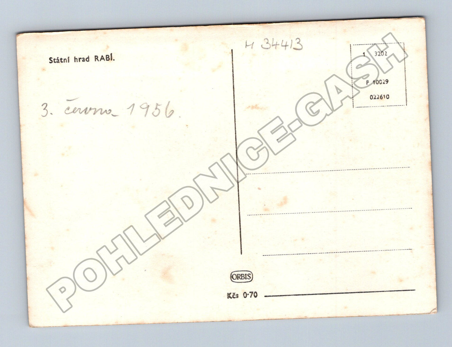 Pohlednice Rabí hrad zřícenina 1956 (M34413)