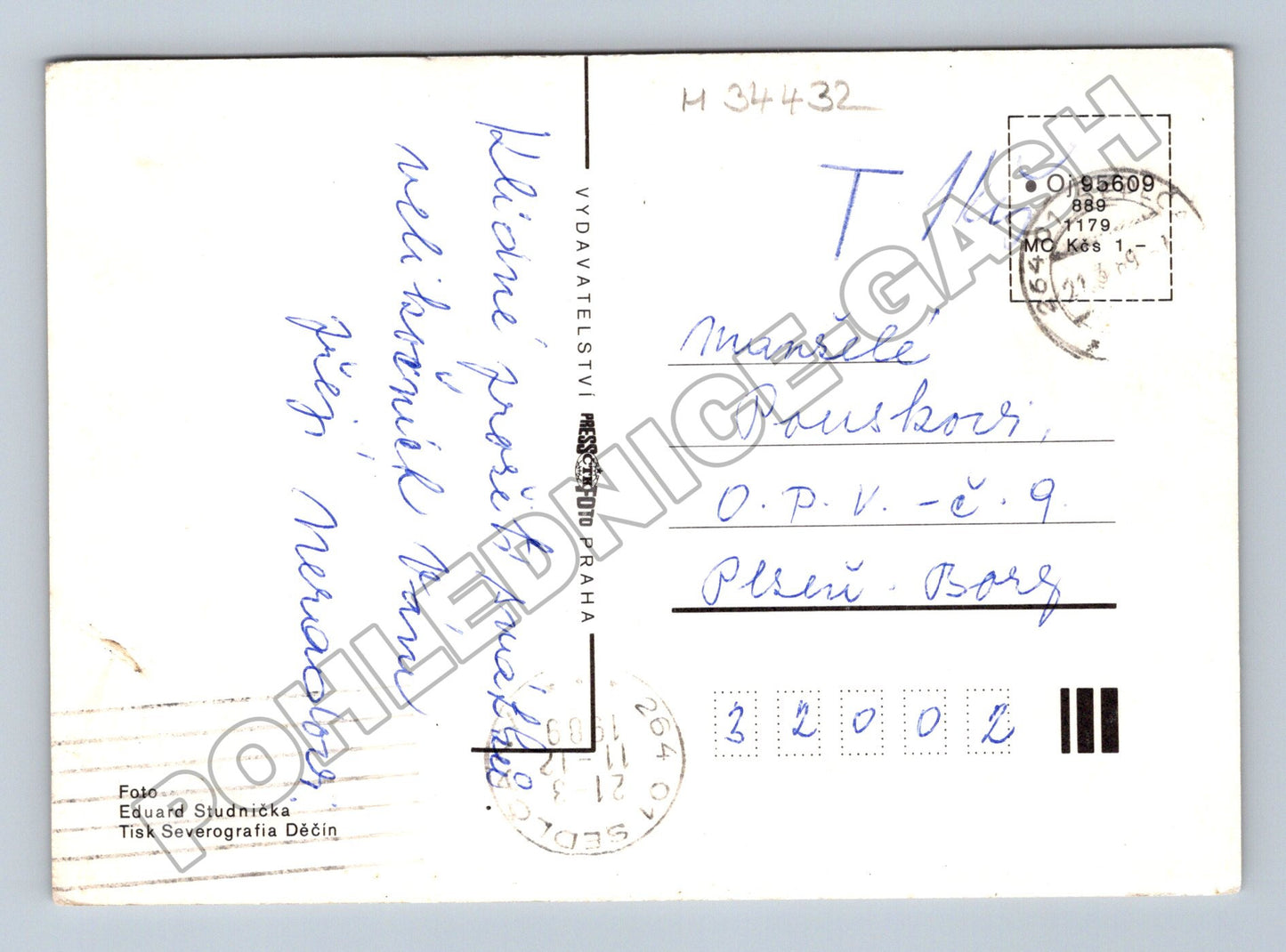 Pohlednice k Velikonocům kachna s kachňaty (M34432)