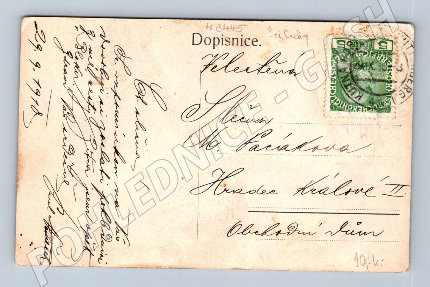 Pohlednice Sedlec Kostnice 1918 (M3445)