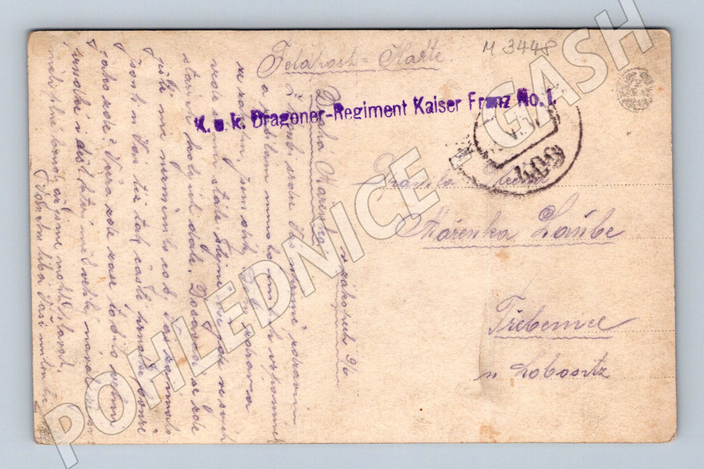 Postcard actress Dragoner Regiment Kaiser Franz (M3448)