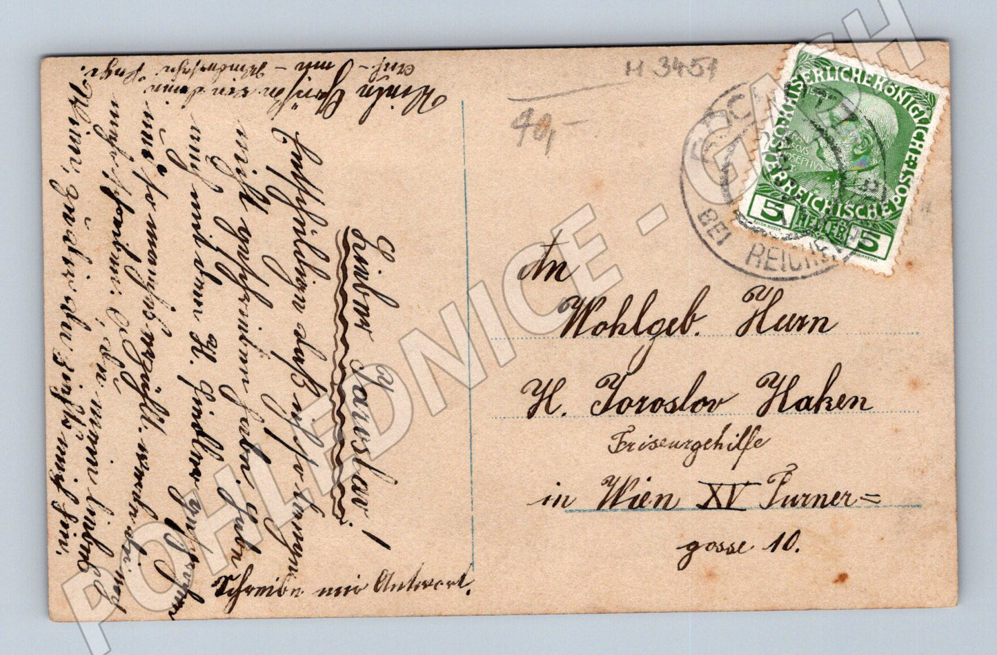 Pohlednice portrét mladé ženy kolorovaný (M3451)