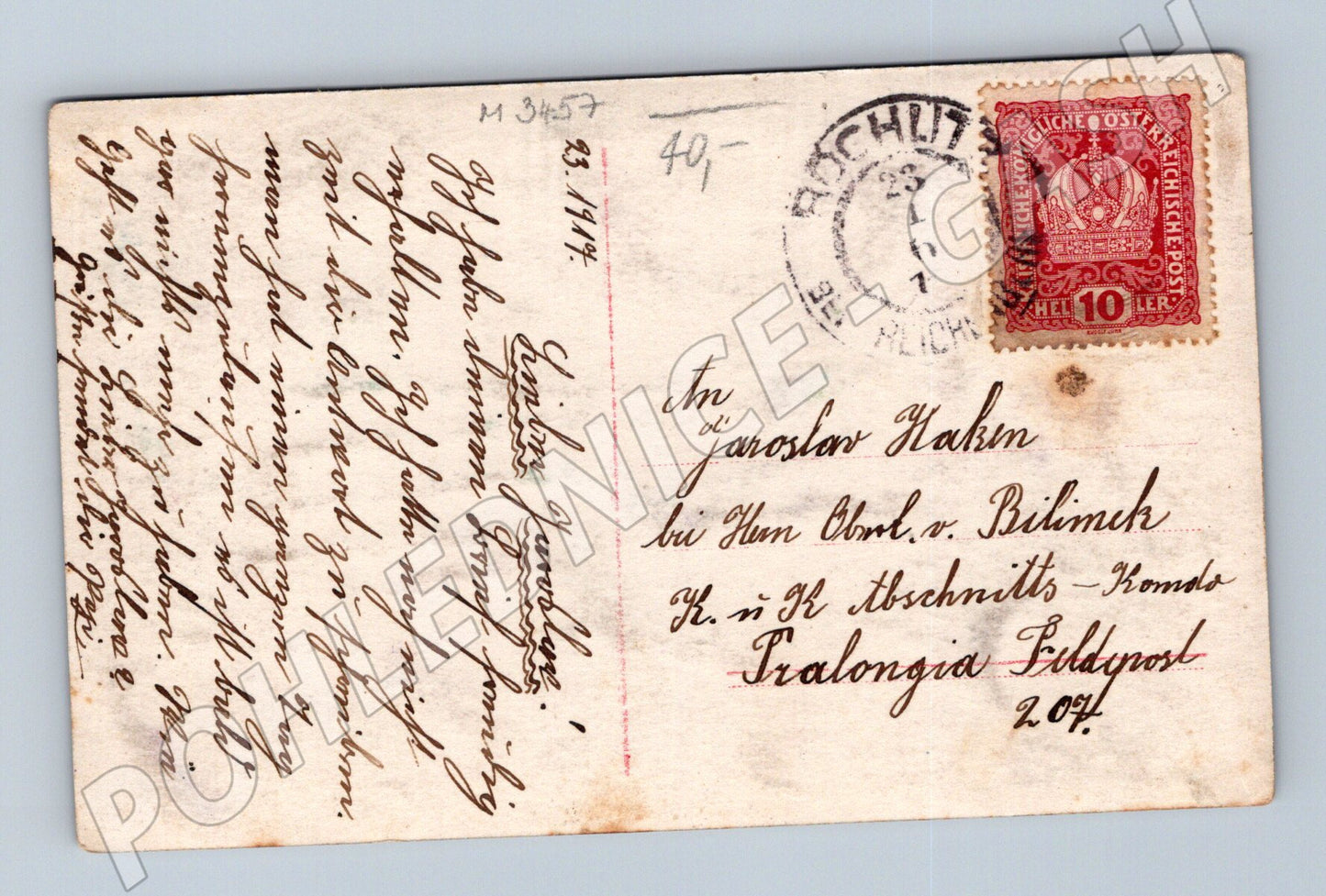 Pohlednice dívka s palmou Friede auf Erden 1917 (M3457)