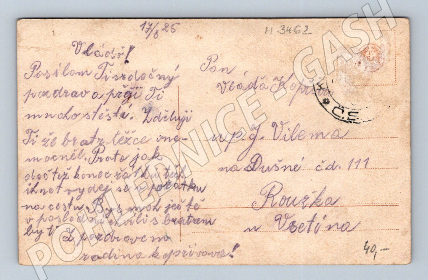 Pohlednice portrét dámy 1925 kolor (M3462)