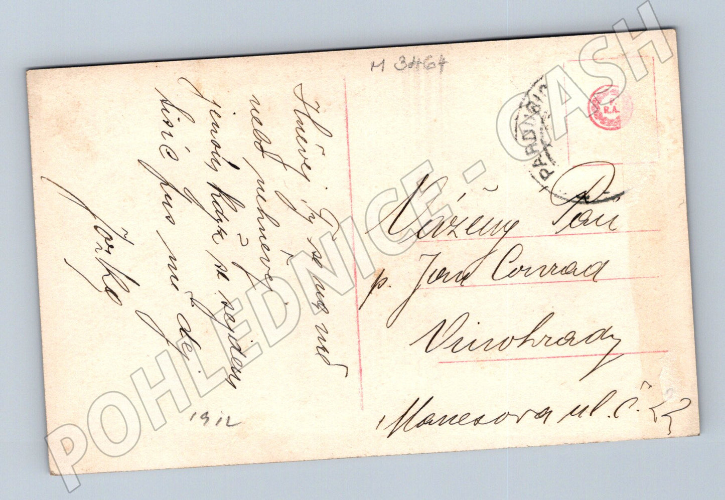 Pohlednice kolorovaná dáma 1912 (M3464)