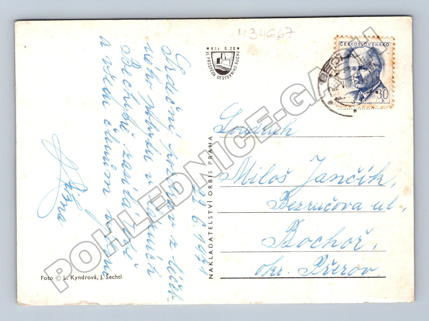 Pohlednice Bechyně multi-pohled 1972 (M34667)
