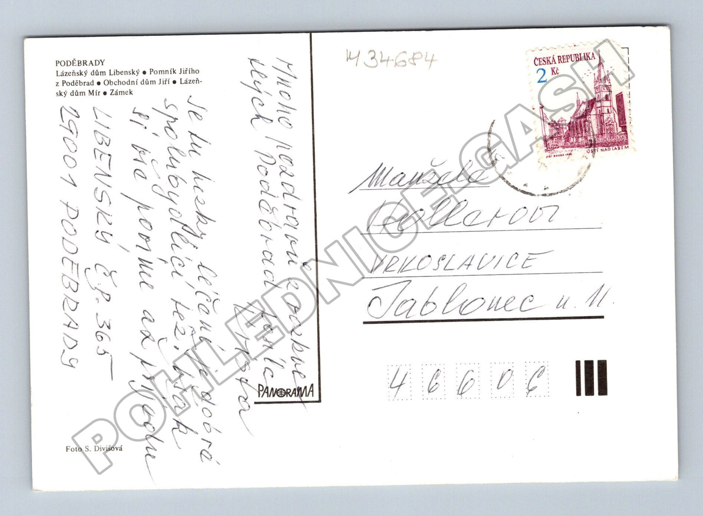 Pohlednice Poděbrady koláž památek (M34684)