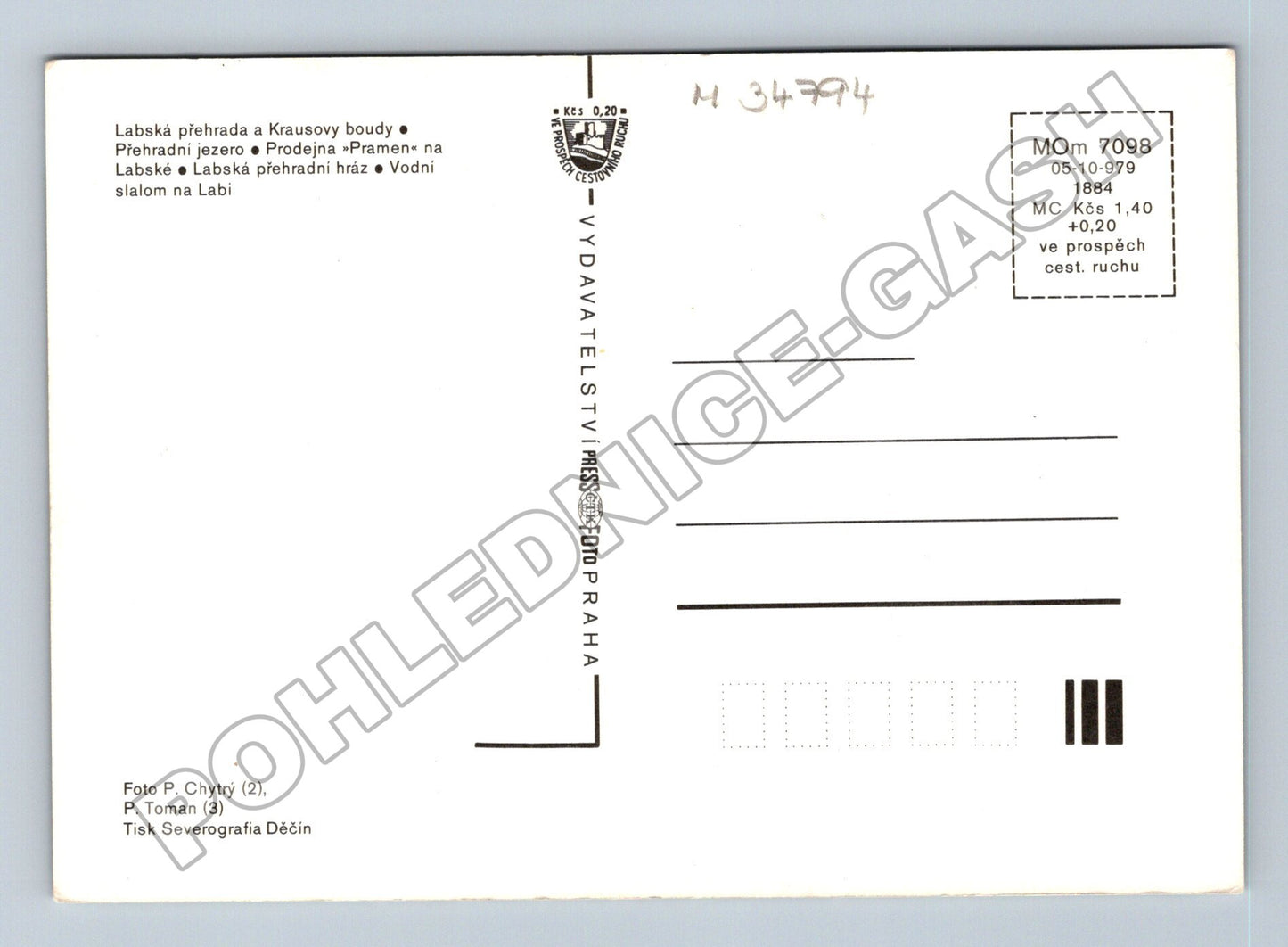 Pohlednice Krkonoše Labská přehrada a okolí 1979 (M34794)