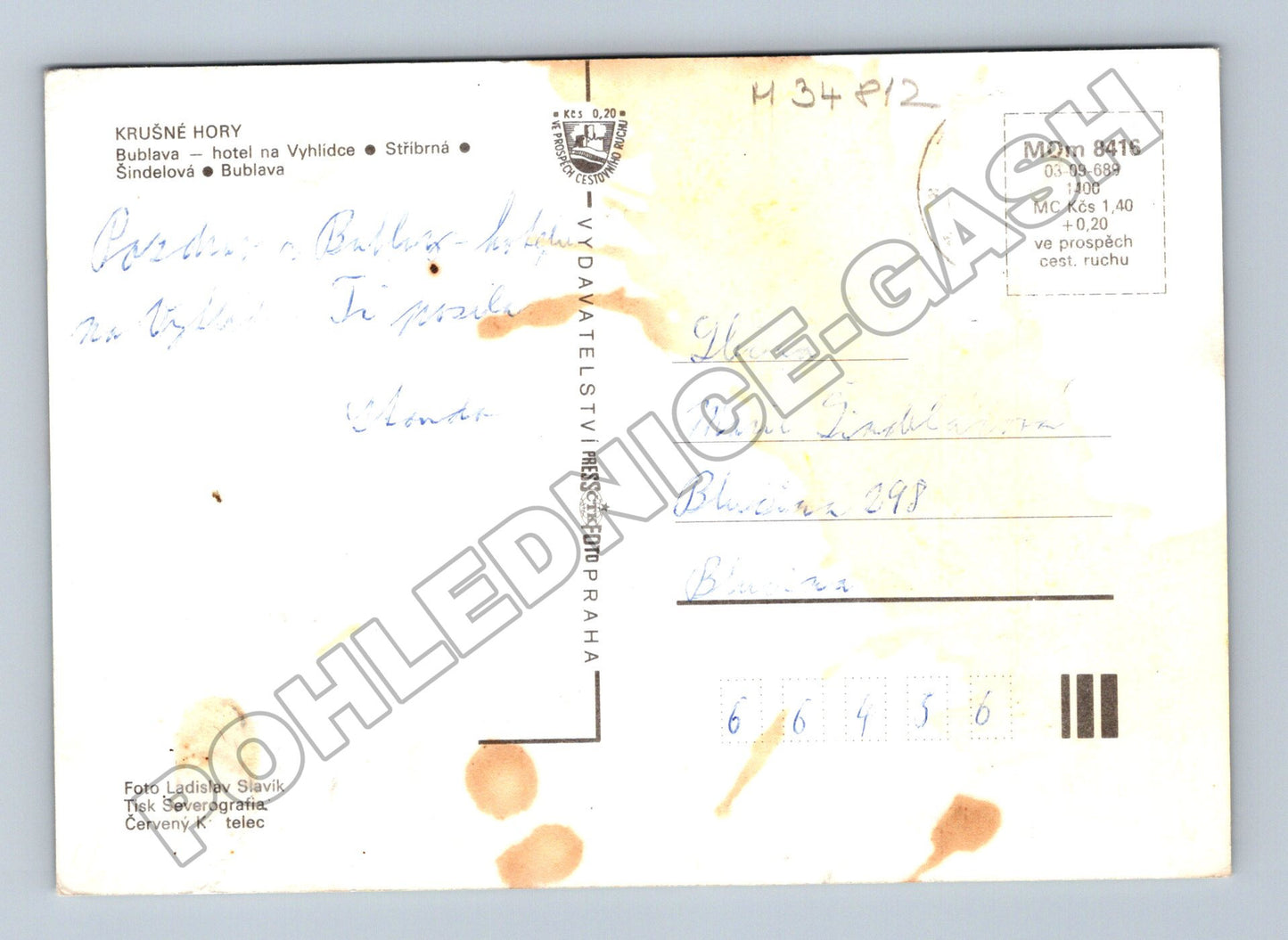 Pohlednice Krušné Hory rozhledna a krajina (M34812)