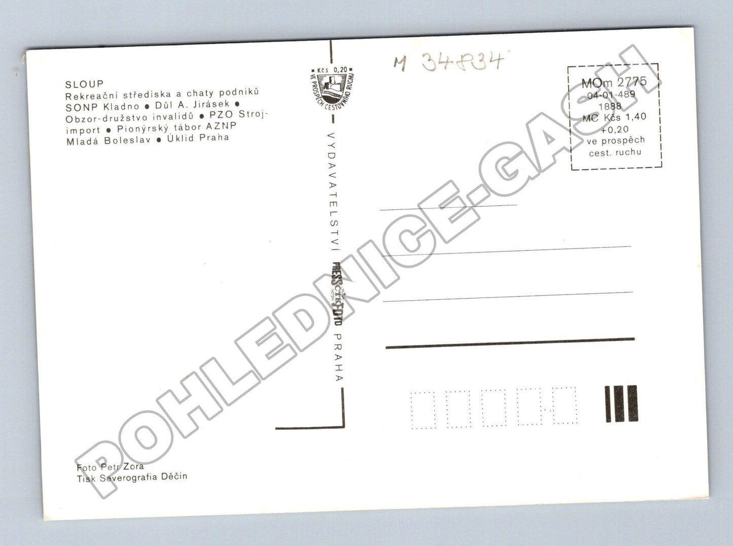 Pohlednice Sloup rekreační střediska (M34834)