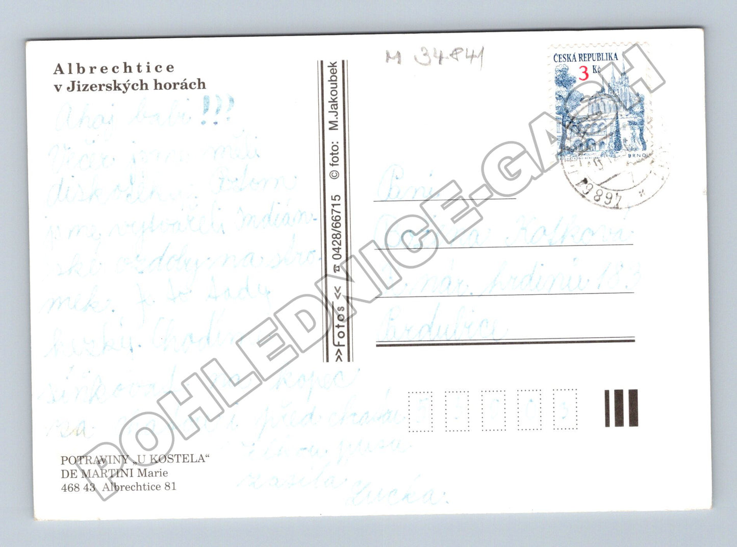 Pohlednice Albrechtice v Jizerských horách zimní motivy (M34841)