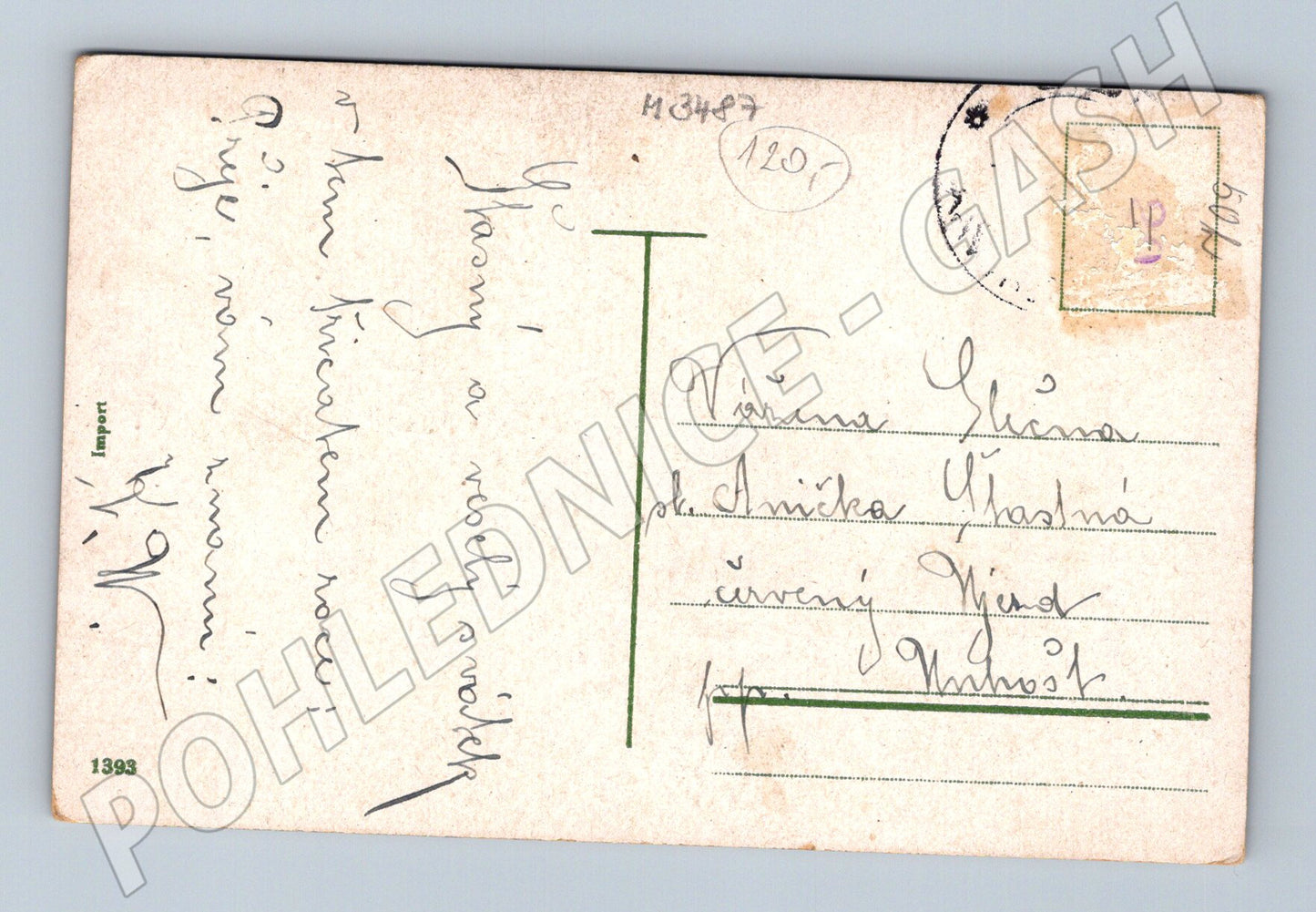 Pohlednice zamilovaný pár kolor ČR do 1950 (M3487)