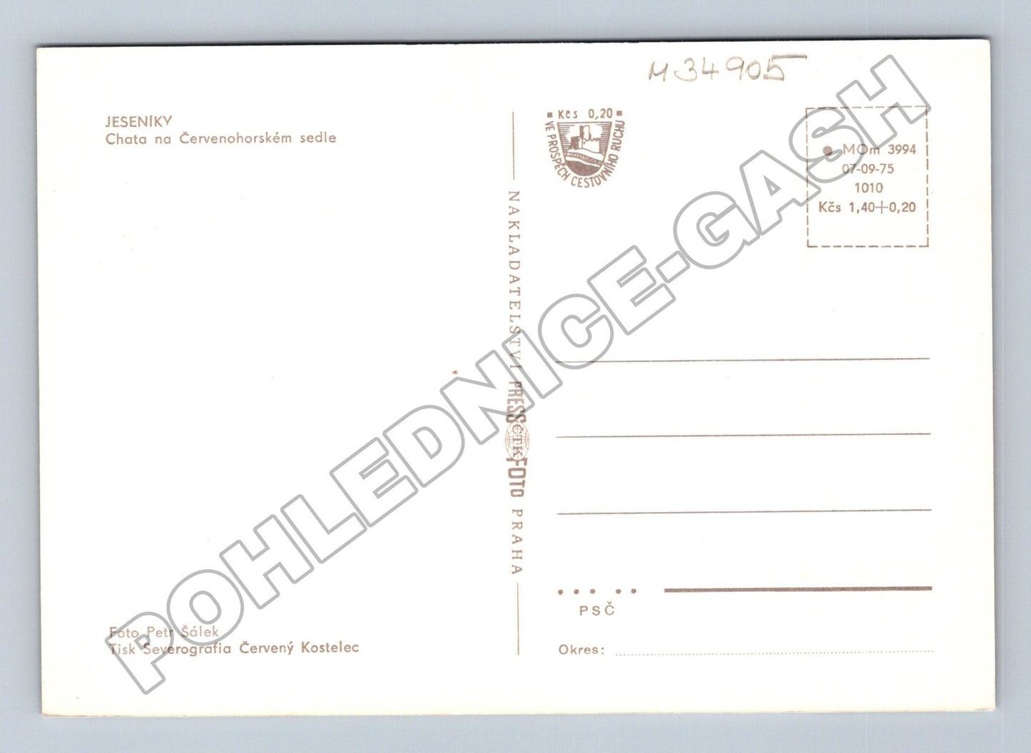Pohlednice Jeseníky Červenohorské sedlo chata 1975 (M34905)