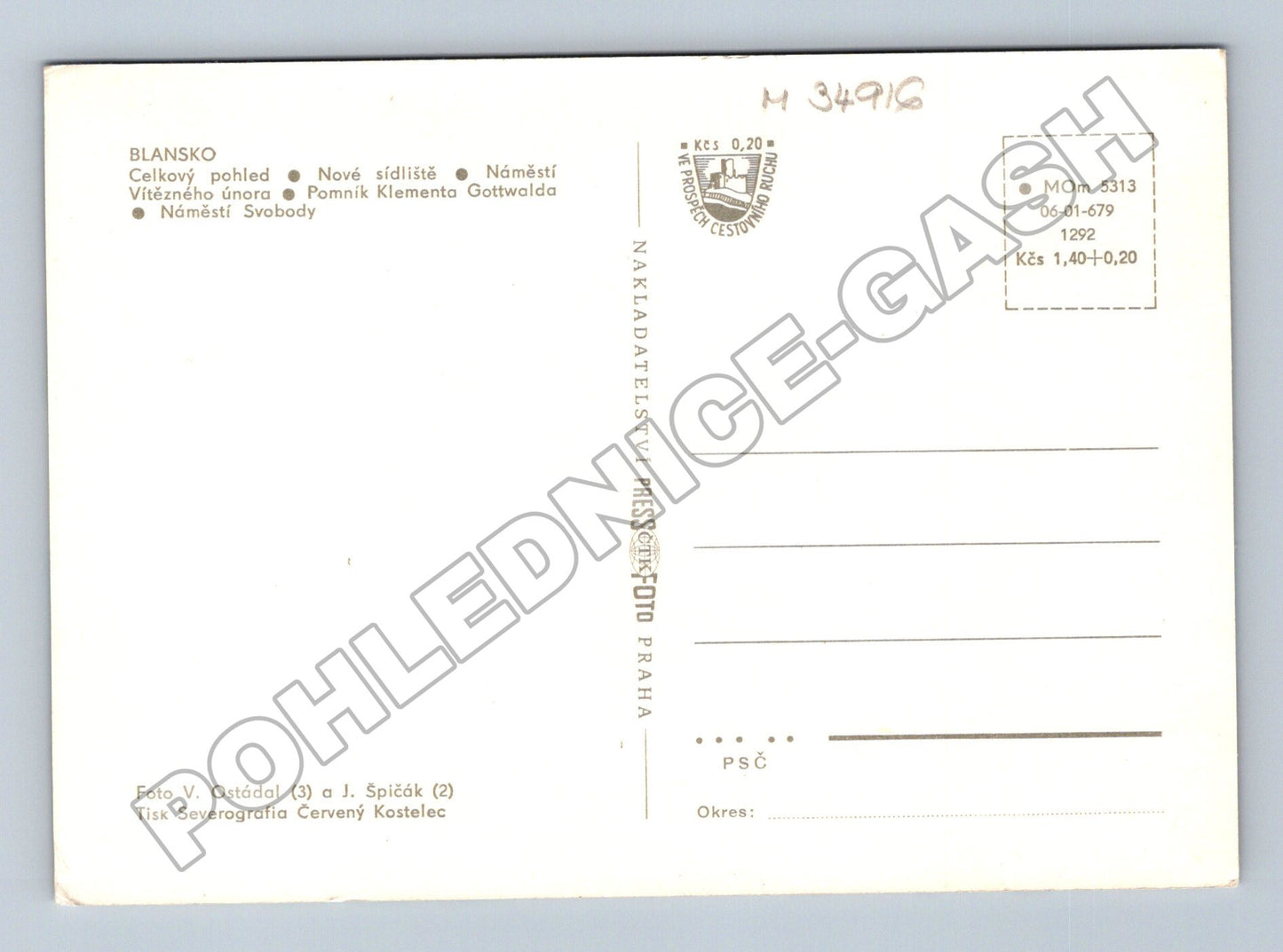 Pohlednice Blansko různé pohledy (M34916)