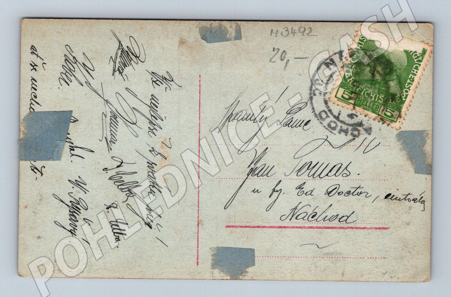 Pohlednice dívka s květinami kolor RU zaslaná (M3492)