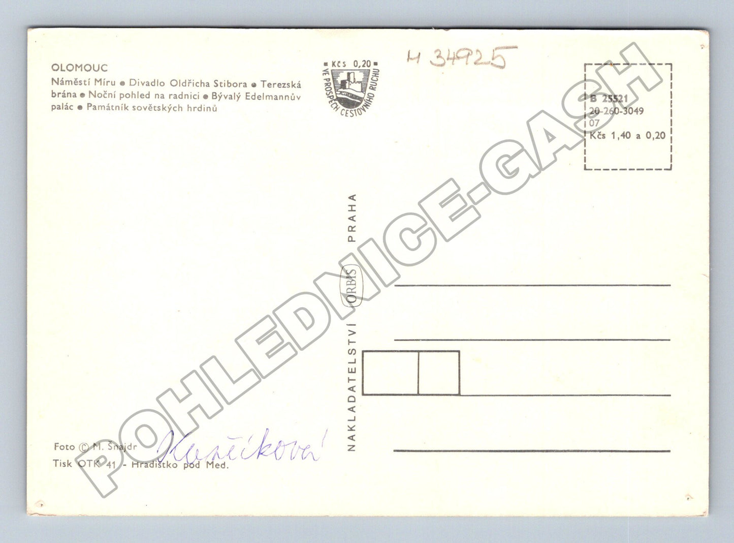 Pohlednice Olomouc více pohledů (M34925)